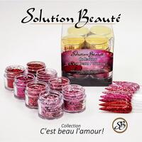 Solution_Beaute Collection of nail powders with mixed glitter view 1